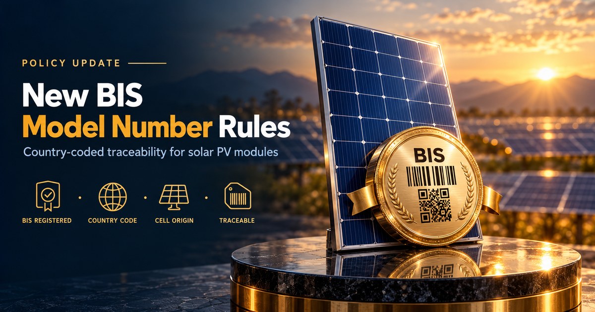 MNRE's new BIS model number rules for solar modules